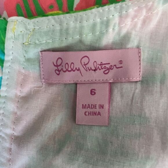 Lilly Pulitzer Delia Shorely Blue Big Flirt Floral Lace Trim Shift Dress 6 - Picture 6 of 7